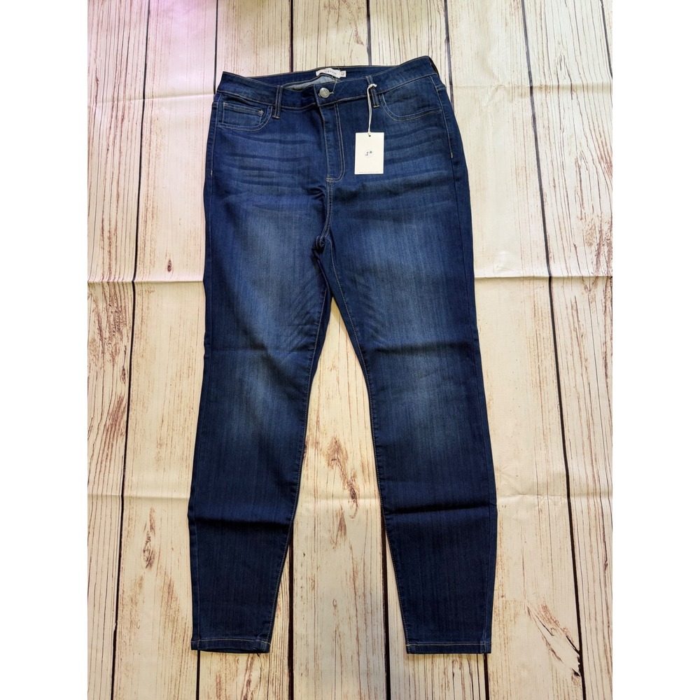 Ms. Cello Womens High Rise Skinny Jeans Dark Wash Denim Size 16 NWT